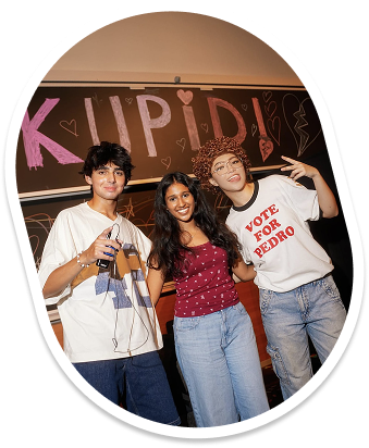 Friends socializing at Kupid event